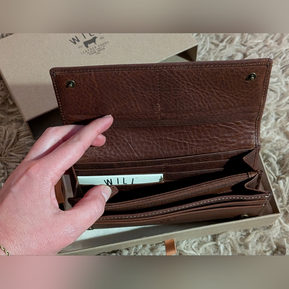 Will Leather Goods Continental Hair On Hide Leather Wallet - Picture 4 of 6